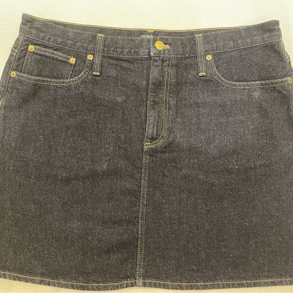J Crew denim skirt.